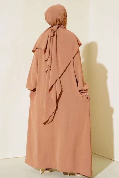 Peçeli Geniş Ferace Camel - 3