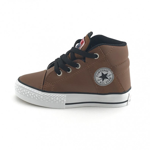 Çocuk deri converse allstar taba