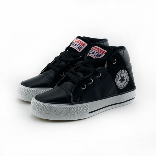 Çocuk deri converse allstar siyah