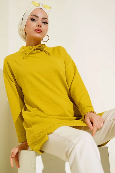 Dik Yaka Tunik Yağ Yeşili ürün görseli 1