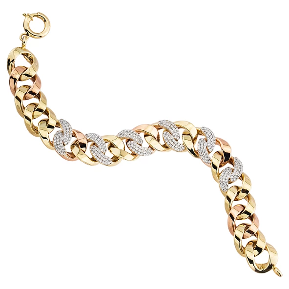 Altın Burgu Bileklik Taşlı 14K Gold