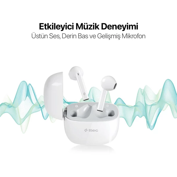 Ttec Dokunmatik Suya Dayanıklı Uzun Şarj Ömürlü Bluetooth 5.1 Bluetooth Kulaklık 60ms Gecikme Derin Bas - 9