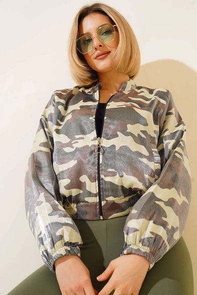 Baskılı Dokuma Ceket Kamuflaj - Resim 2