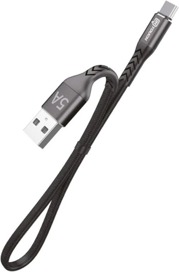 Intouch Mini Type-C Örgü Kablo IN-CL6047 5A 23cm Siyah