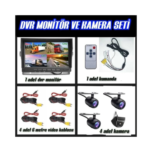 Okul Servis Kamera Sistemi (7 Inç Kayıt Yapabilen Ekran + 4 Kamera Hepsi Bir Arada) - 4