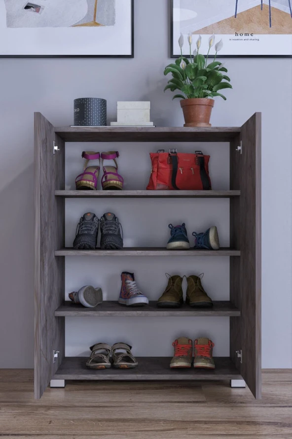 Mokaparkavm Prenses Ayakkabı Dolabı Ayakkabılık Fonksiyonel Çok Amaçlı Dolap - 4