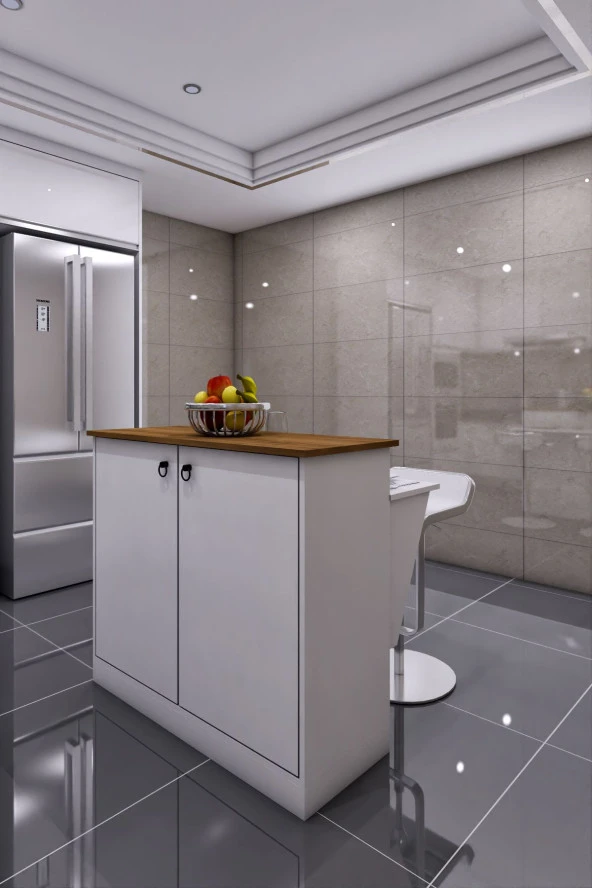 Dekorfim Lavinia Kitaplıklı Çalışma Masası Koyu Ceviz Beyaz