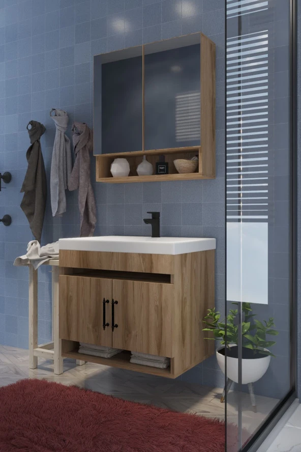 Mokaparkavm Salvador Banyo Dolabı Çok Amaçlı Banyo Dolabı - Resim 2