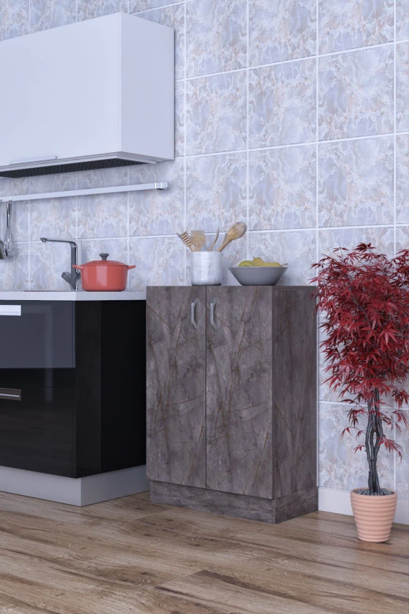 Mokaparkavm Mokas Çok Amaçlı Dolap 2 Raflı Kapaklı Mutfak Balkon Banyo Mokas1002