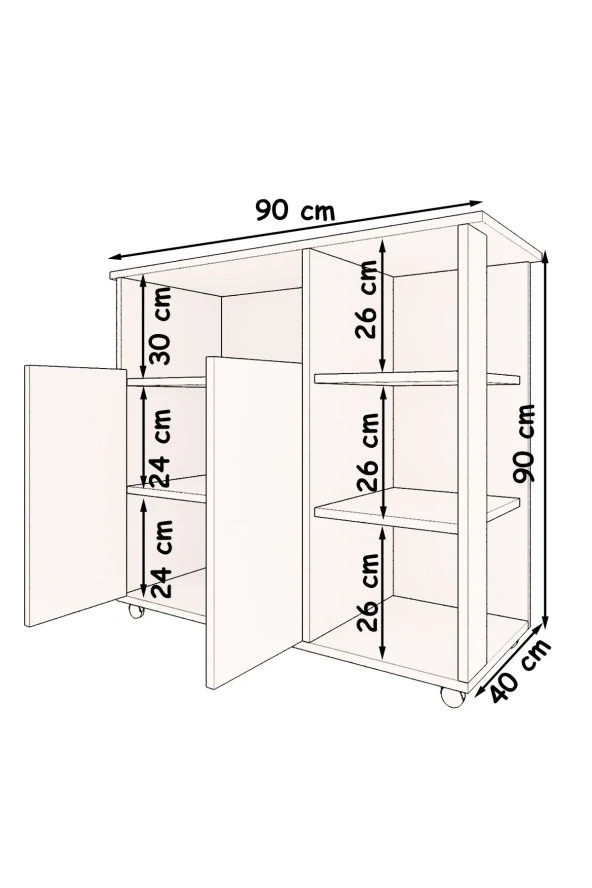 Mokaparkavm Bozlale Mikrodalga Fırın Dolabı Kahve Dolabı - Resim 4