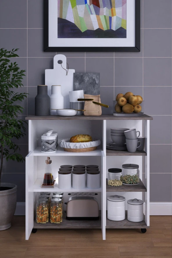 Mokaparkavm Bozlale Mikrodalga Fırın Dolabı Kahve Dolabı - 4