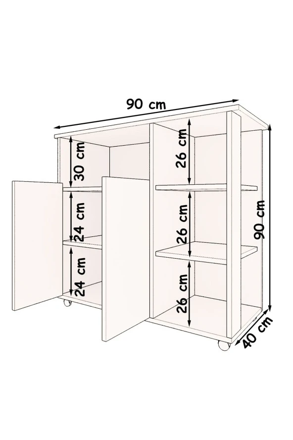 Mokaparkavm Bozlale Mikrodalga Fırın Dolabı Kahve Dolabı - 4