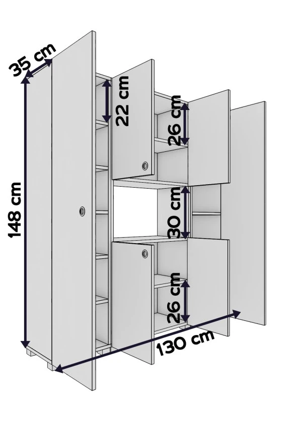 Mokaparkavm Stil Mutfak Dolabı Çok Amaçlı Dolap - 3