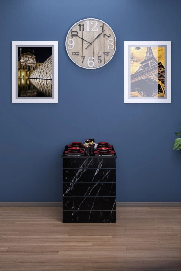 Mokaparkavm Fulya Duvara Monte Katlanabilir Pratik Yemek Masası Balkon Masası Çalışma Masası - 2