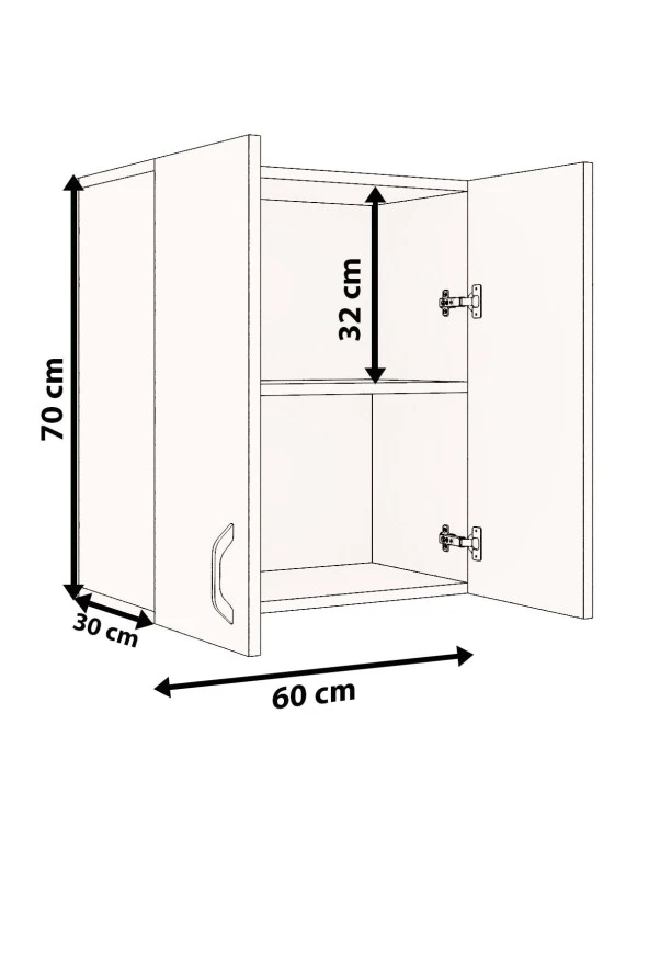 Mokaparkavm Moza Çok Amaçlı Dolap Kapaklı Mutfak Balkon Banyo - 3
