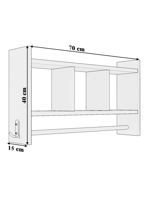 Mokaparkavm Erguvan Mutfak Rafı Düzenleyici Raf - 4