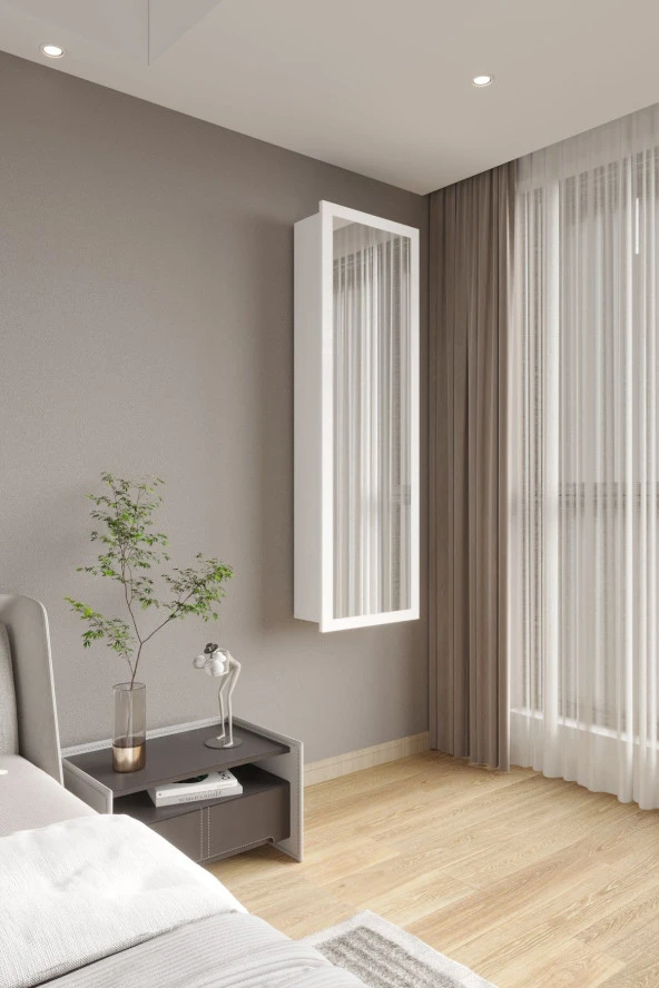 Mokaparkavm Aydınlık Ütü Masası Aynalı Dolaplı Katlanabilir Ütü Masası - 2