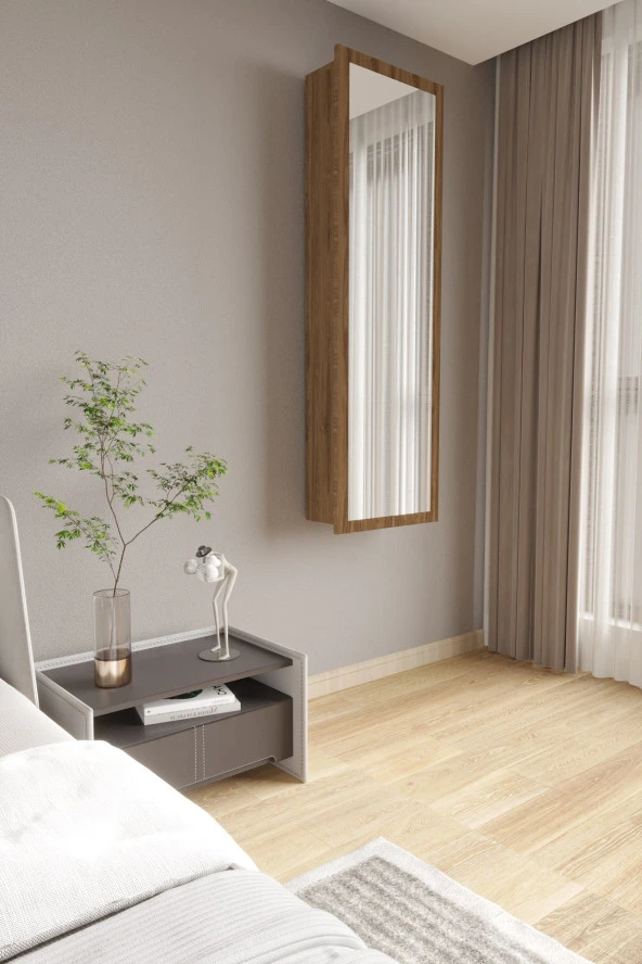 Mokaparkavm Aydınlık Ütü Masası Aynalı Dolaplı Katlanabilir Ütü Masası - 2