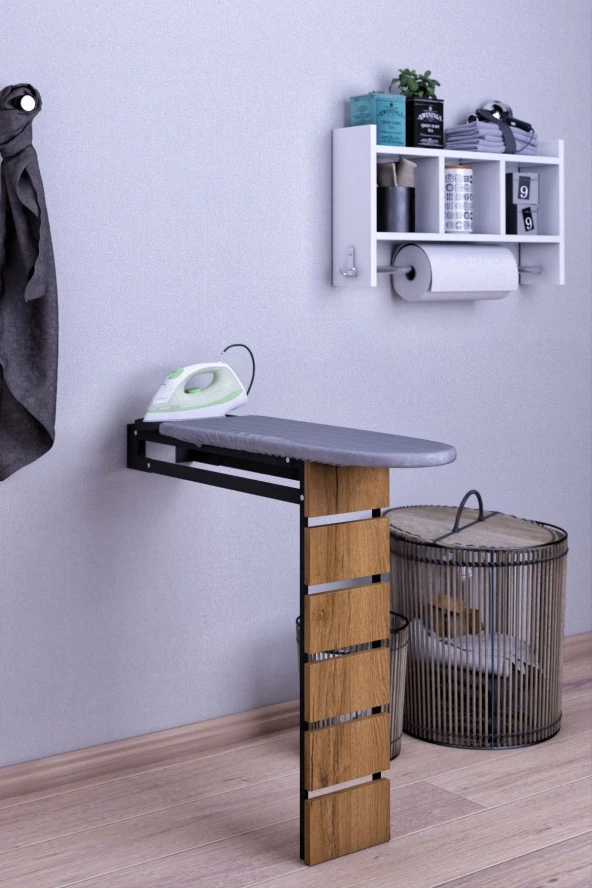 Mokaparkavm Ütü Masası Papatya Duvara Monte Katlanabilir Ütü Masası - 3