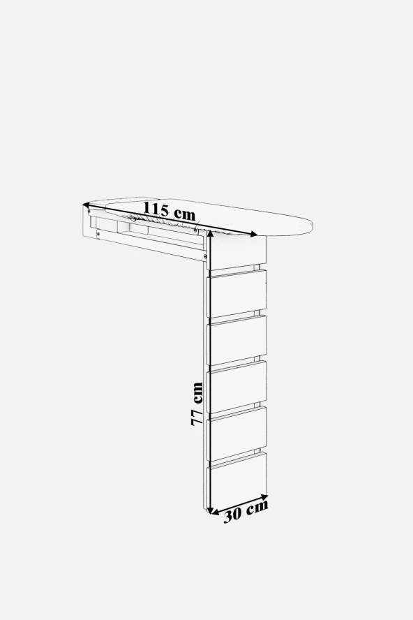 Mokaparkavm Ütü Masası Papatya Duvara Monte Katlanabilir Ütü Masası - 4