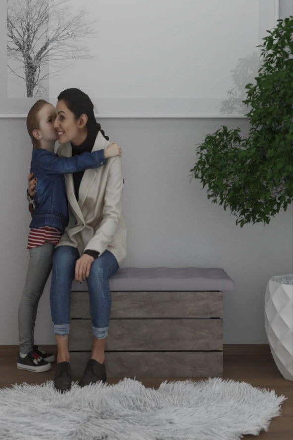 Mokaparkavm Mimoza Tabure Antre Hol Giriş Ayakabı Önü - 2