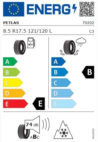 Petlas RZ300 8.5 R17.5 121/120L Kış Lastiği - 2025 - Resim 2