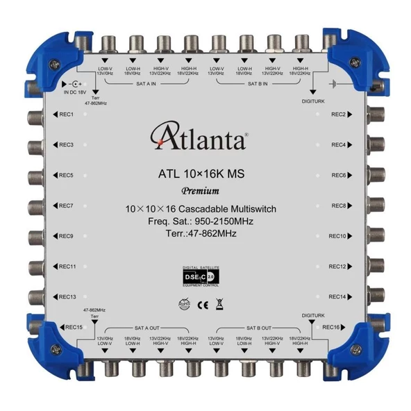 Atlanta 10/16 10x16 Santral Merkezi Sistem Multiswitch ( Geçişli Kaskatlı )