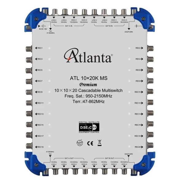 Atlanta 10/20 10x20 Santral Merkezi Sistem Multiswitch ( Geçişli Kaskatlı )