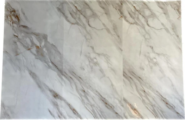 Renkli Duvarlar 60x30cm Shiny Alaca Renkli Mermer Desen Yapışkanlı Karavan Prefabrik Banyo Wc Duvar Kaplama Paneli - 3