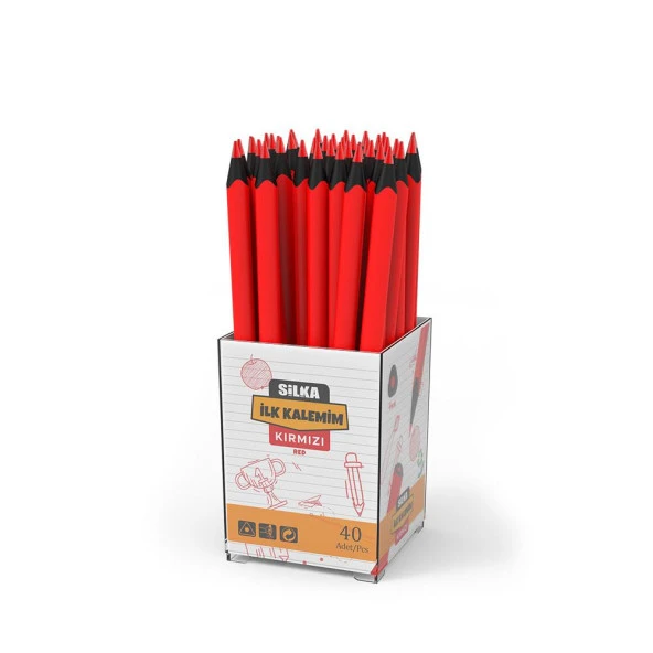 Silka Kırmızı İlk Kalemim 40 Lı Kırmızı Başlangıç Kalemi