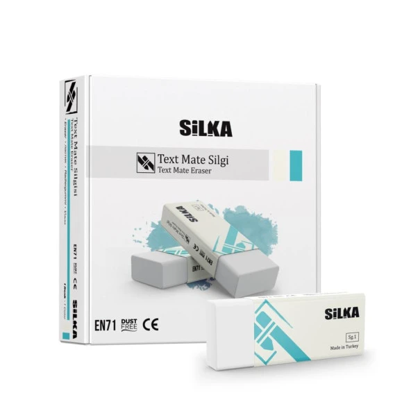 Silka Text Matel Öğrenci Silgisi Beyaz Öğrenci Silgisi (20 Li Paket)