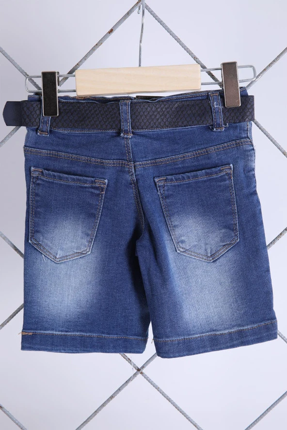 Babyhola Pamuk Botanik Desenli Gömlek Kot Şort Erkek Bebek Çocuk Bayramlık Takım Elbise Safari Doğum Günü Konsept 22343 - 6