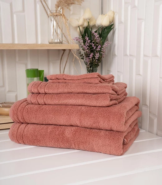 %100 Pamuk 6 Parça Microcotton Mutfak Havlusu / El & Yüz Havlusu / Banyo Havlusu Seti Hürsan Saphir - 11