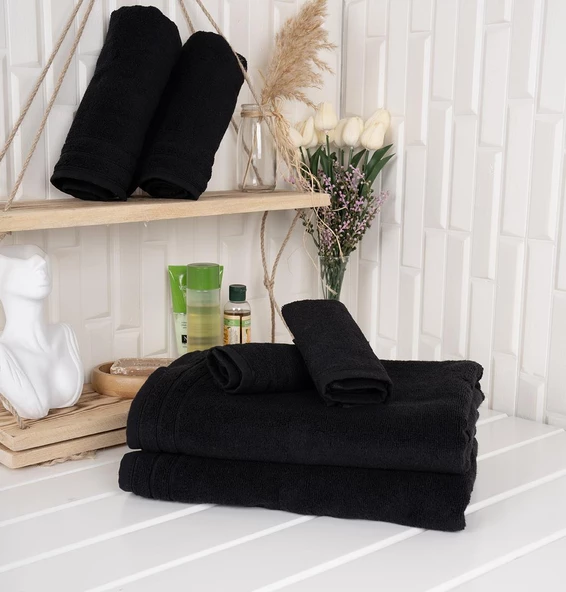 %100 Pamuk 6 Parça Microcotton Mutfak Havlusu / El & Yüz Havlusu / Banyo Havlusu Seti Hürsan Saphir - 5