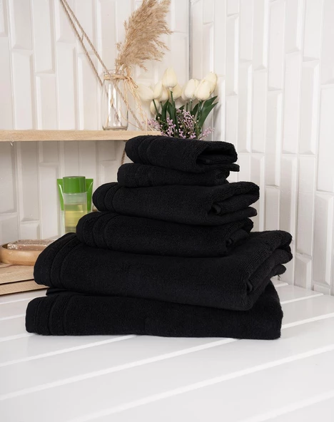 %100 Pamuk 6 Parça Microcotton Mutfak Havlusu / El & Yüz Havlusu / Banyo Havlusu Seti Hürsan Saphir - 3
