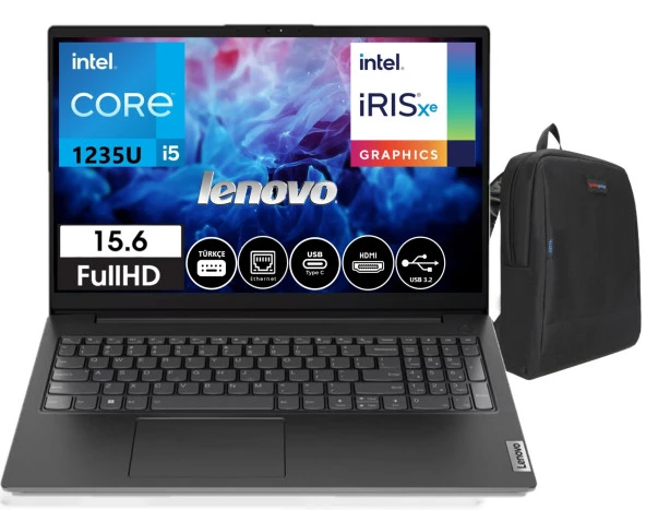 Lenovo V15 Intel Core I5-1235U 40GB 2tb SSD WINDOWS11PRO 15.6''fhd Taşınabilirbilgisayar V82TT00A6TX48+WEBLEGELSINÇANTA