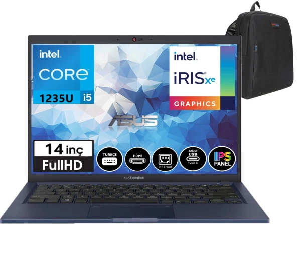 Asus Expertbook Intel Core I5-1235U 16GB 2tb SSD WINDOWS11HOME 14''fhd IPS Taşınabilirbilgisayar B1402CBA-EB037224+WEBLEGELSINÇANTA