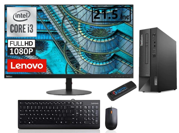 Lenovo Thınkcentre Neo 50S Sff Intel Core I3 12100 8gb 2tb M.2 Nvme SSD Freedos 21.5 Fhd Slim Masaüstü Bilgisiyar SFFN11SX002VTX28+ZETTAUSBBELLEK