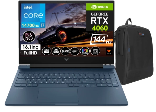 Hp Victus 16-R1001NT Intel Core I7 14700HX 64GB Ddr5 Ram 1tb SSD 8gb RTX4060 16.1 Inç 144Hz IPS Fhd Freedos Taşınabilir Bilgisayar VCS9J205EA08+WEBLEGELSINÇANTA