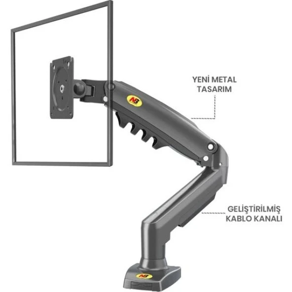 NORTH BAYOU F80 AMORTİSÖRLÜ MASA  MONİTÖR STANDI (17"-30" 1li STAND - KAPASİTE : 2kg-9kg) - 4