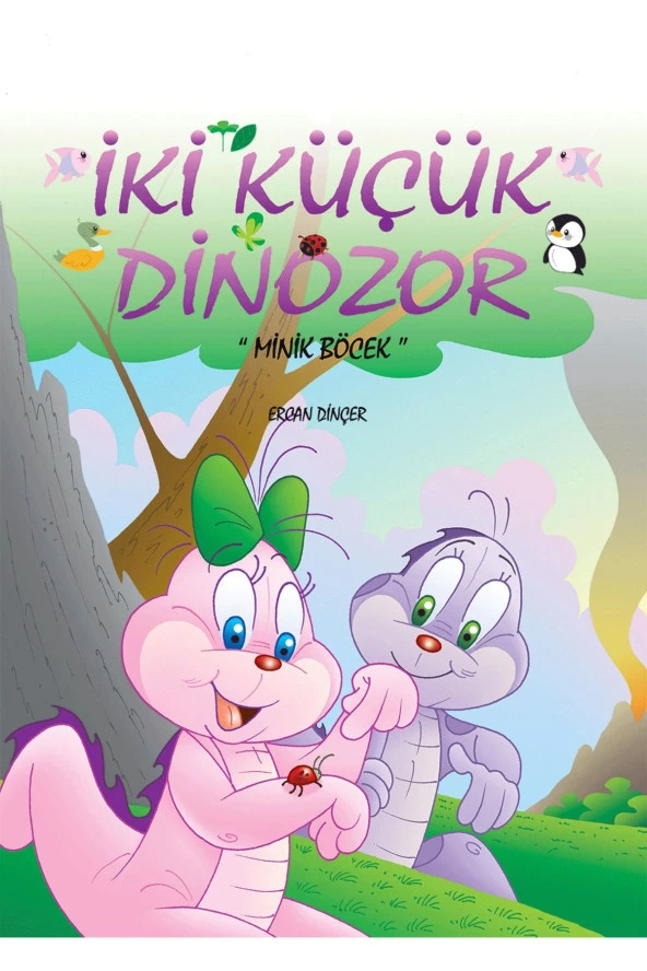 Mor Elma Iki Küçük Dinozor Minik Böcek