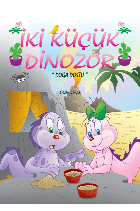 Mor Elma Iki Küçük Dinozor Doğa Dostu