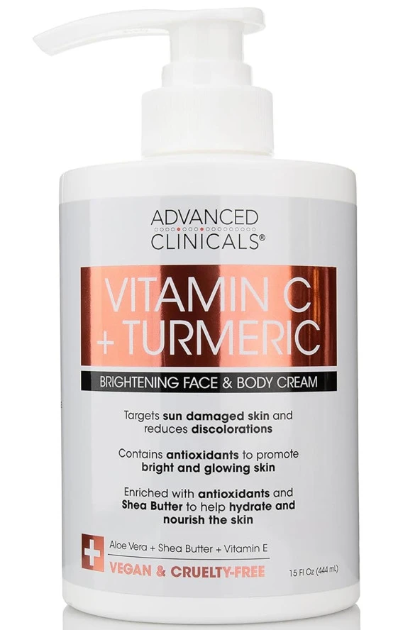 Advanced Clinicals Vitamin C + Turmeric Yüz ve Vücut Kremi 444ML