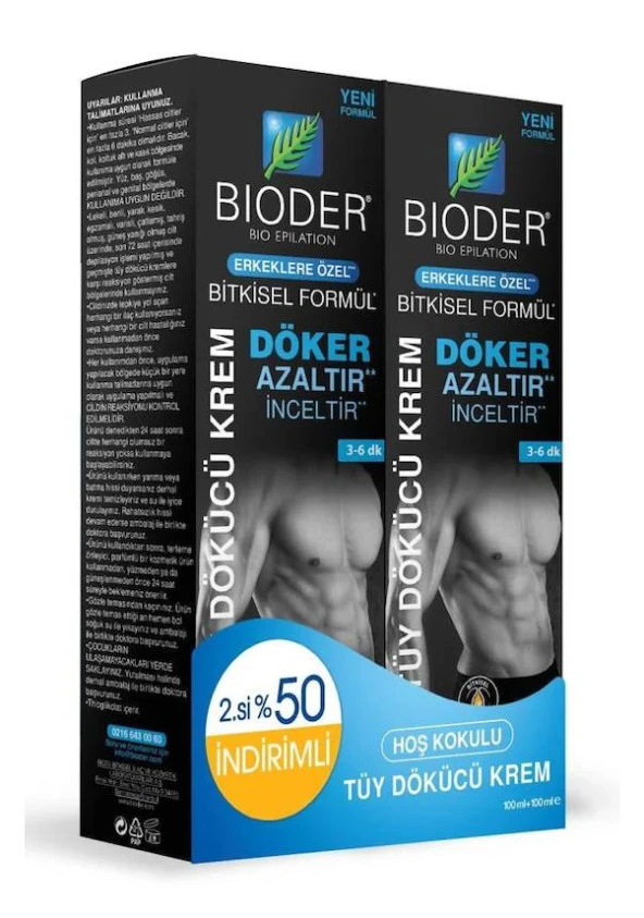 Bioder Tüy Dökücü Krem Erkek 100 ml 2li 8680512630432 ürün görseli