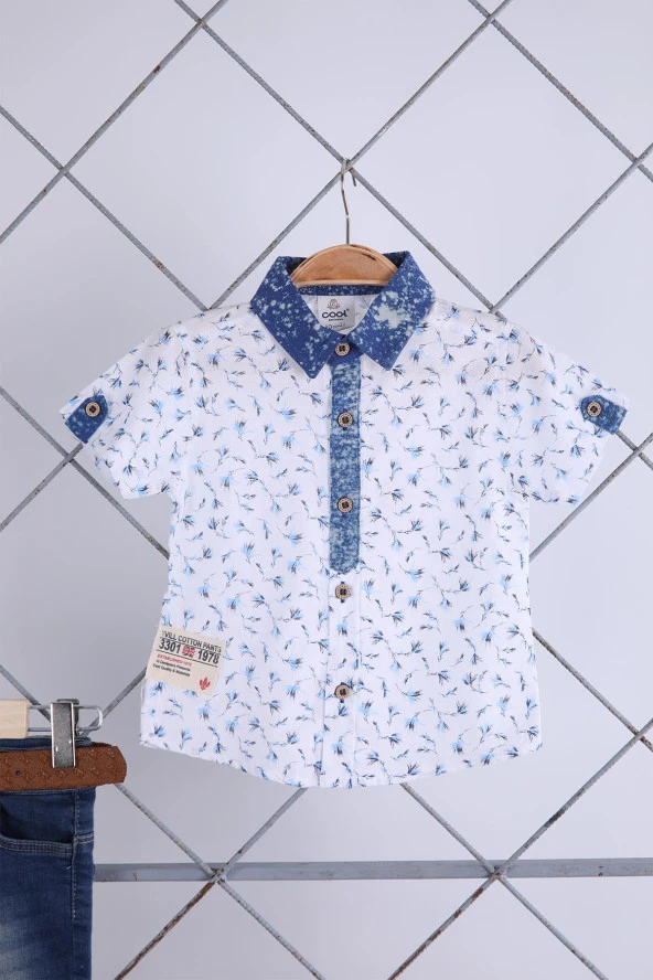 Babyhola Pamuk Gömlek Kot Pantolon Erkek Bebek Çocuk Bayramlık Takım Elbise 22356 - 2