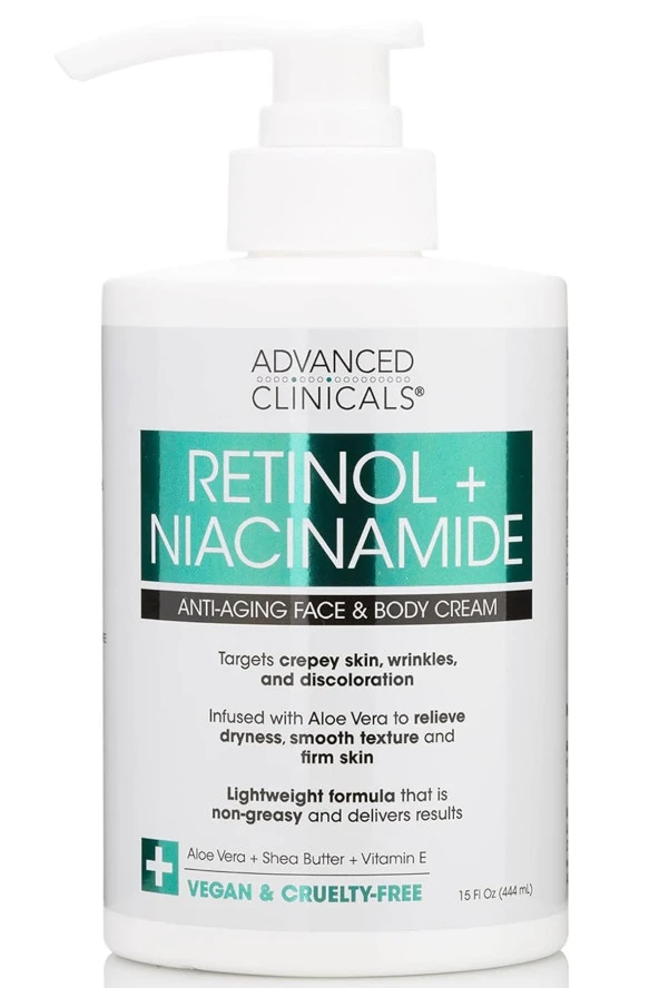 Advanced Clinicals Retinol + Niacinamide Yüz ve Vücut Kremi 444ML