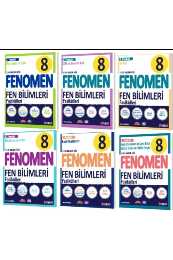 FENOMEN 8 FEN BİLİMLERİ 1.2.3.4.5.6 FASİKÜL 2023 YENİ KAPAK