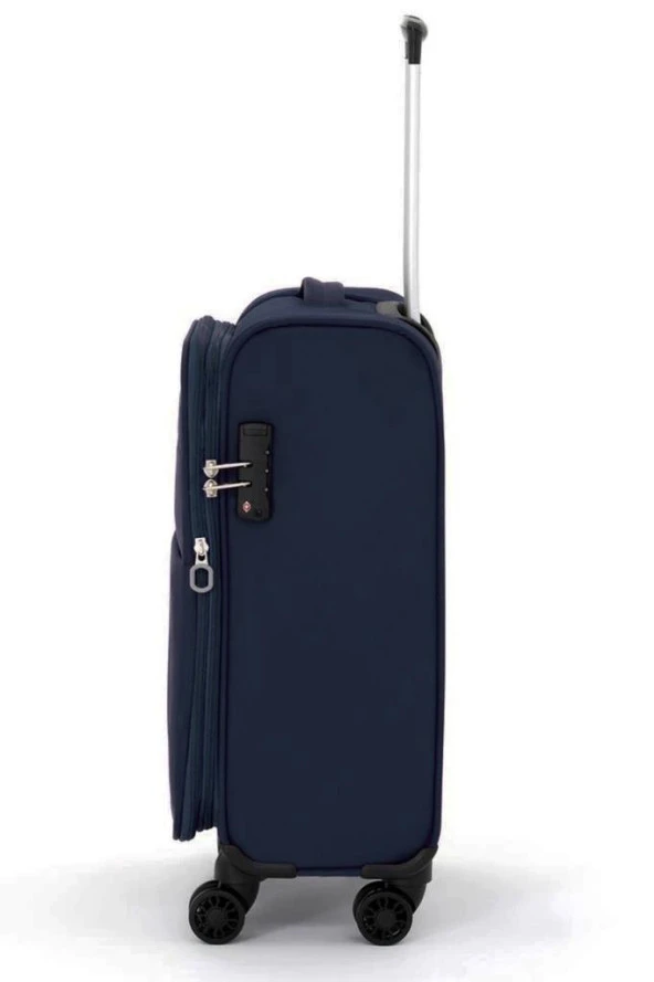 Pierre Cardin Ultra Light Hafif Lüx Kumaş Kabin Boy Valiz Lacivert 04PC4200 - Resim 3