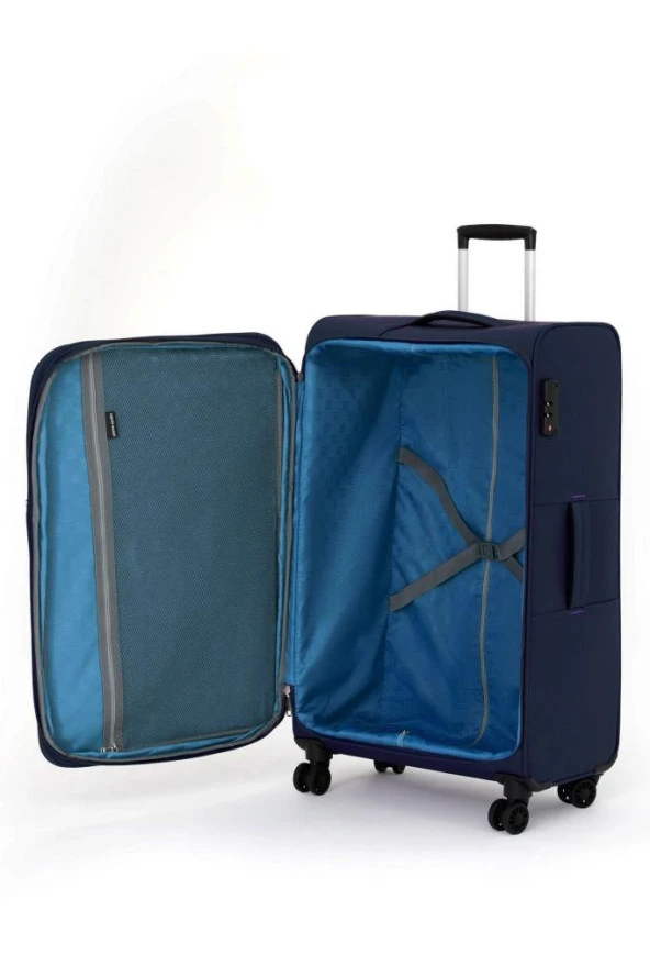 Pierre Cardin Ultra Light Hafif Lüx Kumaş Orta Boy Valiz Lacivert 04PC4200 - Resim 4