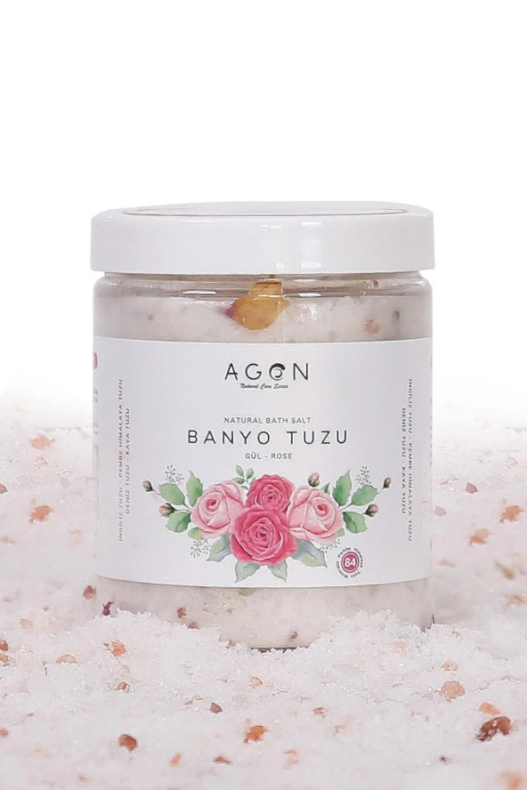 Agon Gül Yağlı Doğal Banyo Tuzu 300 gr - İngiliz,Himalaya,Deniz ve Kaya Tuzu - 2